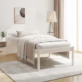 Seniorenbett Weiß 90x190 Cm Massivholz Kiefer
