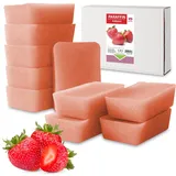 Kosmetex Paraffinbad Strawberry Erdbeere – Paraffin-Wärmebad für Hände + Füße – Paraffinwachs – Paraffin-Block für Wachserwärmer – Wachsbad (10x 500ml)