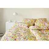 ELEGANTE Bettgarnitur Floral Weiß 135 x 200 cm + 80 x 80 cm
