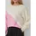 s.Oliver Feinstrickpullover mit Fledermausärmeln Pink / Weiß 4XL