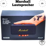 Marshall Emberton II tragbare Bluetooth Lautsprecher, kabellos, koppelbar, IP67 Staub und wasserfest, über 30 Stunden Spielzeit, Schnellladung, Innen- und Außenlautsprecher - Schwarz und Stahl