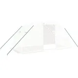 furnicato Gewächshaus Stahl Weiß Blankglas 8 mm 8 m2