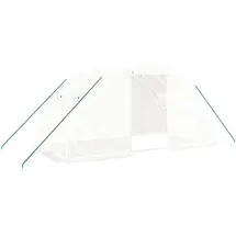 furnicato Gewächshaus Stahl Weiß Blankglas 8 mm 8 m2