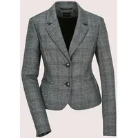 Madeleine Glencheckblazer mit Stretchkomfort in steingrau / melange, / royalblau), | Gr.: 34