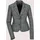 Madeleine Glencheckblazer mit Stretchkomfort in steingrau / melange / royalblau | Gr.: 34