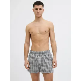 JACK & JONES Boxershorts gestreift schwarz/grau L 3er Pack