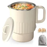 Faltbarer Wasserkocher 1L Tragbar Camping & Reise, 600W BPA-frei Edelstahl Elektrischer Wasserkocher, Automatische Temperaturregelung, Dauerkochfunktion, Elektrischer Reisewasserkocher