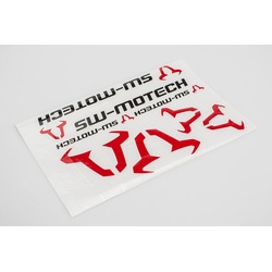 SW-Motech Sticker-Set SW-MOTECH - 310x260 mm. Bulle: rot, SW-Motech: schwarz., schwarz