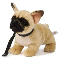 Uni-Toys - Französische Bulldogge (beige) - Mit Leine -