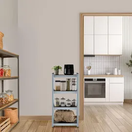Relaxdays Schwerlastregal, HxBxT: 120 x 60 x 30 cm, 700 kg, verzinkter Stahl, Lagerregal Keller & Garage, schwarz/silber