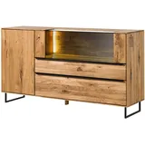 MASSIVMOEBEL24.DE Sideboard 160 x 87 x 43 cm Wildeiche geölt / Beige