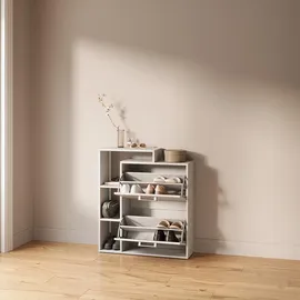 livinity® Schuhkipper 245 x 90 x 80 cm 6 Fächer / weiß