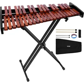 Vevor Glockenspiel, 37 Noten, professionelles Xylophon-Schlaginstrument aus Holz, mit höhenverstellbarem Ständer aus Kohlenstoffstahl, 4 Schlägeln, Tragetasche, Musikinstrumenten-Set für Anfänger