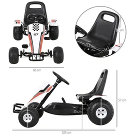 Homcom Go Kart weiß (66x57x104)