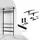 Emuca Bracket Set für 4 Holzböden und 1 Hängestange 1 m Aluminium schwarz