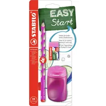 Stabilo Schul-Set für Rechtshänder EASYgraph in pink inkl. Spitzer + Radierer
