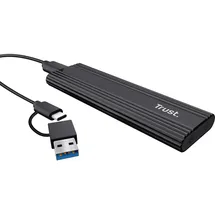 Trust SSD M.2 NVMe Gehäuse bis zu 4 TB USB-C 10Gbps Schwarz 25806