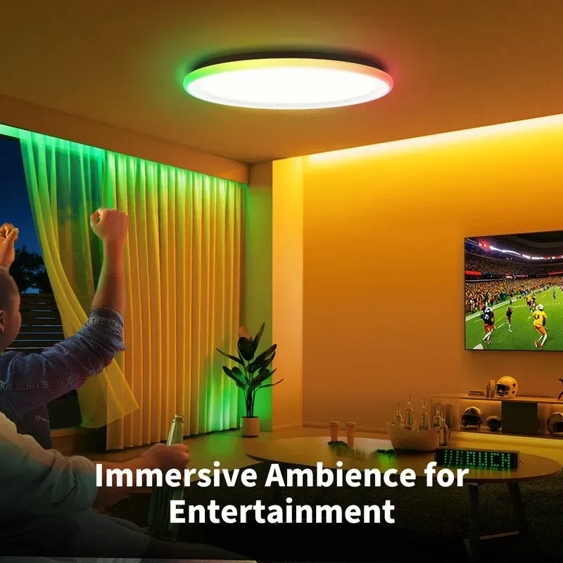 Yeelight Deckenleuchte 16 m Seitenlicht, RGB-ICWW, dimmbar, warm-/kaltstimmbar, Ra90, immersives Ambiente, ABS+PC, YLXDD-0266, Neuheit, Top-Geschenkideen