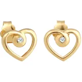 Diamore Elli DIAMONDS Ohrringe Damen Ohrstecker Herz Liebe mit Diamant (0.03 ct.) in 585 Gelbgold