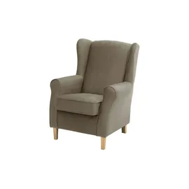 Max Winzer Ohrensessel Lorris Flachgewebe 77 x 103 x 86 cm Braun