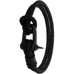 Lucardi Armband Stoff schwarz Herrenschmuck   Damen 