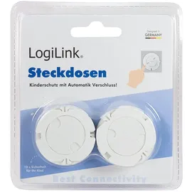 Logilink Steckdosenschutz mit Automatikverschluss, 10er Set weiß