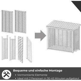 Delta Gartenholz Kaminholzregal Außen Holz 237 x 114 x 203 cm Grau