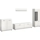 Home Affaire Wohnwand HOME AFFAIRE "FLORENZ, 4-teilige Wohn-Kombination, hochwertige MDF-Front", weiß (weiß hochglanz tiefzieh), B:315cm H:160cm T:41cm, Holzwerkstoff, Kastenmöbel-Sets, Wohnwand, Wohn-Kombination, Wohnzimmer-Möbel, Wohnzimmer,Kombination, Kombi