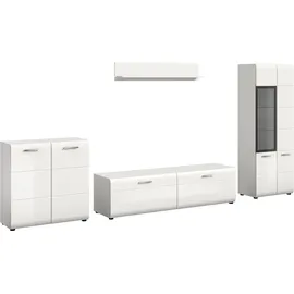 Home Affaire Wohnwand HOME AFFAIRE "FLORENZ, 4-teilige Wohn-Kombination, hochwertige MDF-Front", weiß (weiß hochglanz tiefzieh), B:315cm H:160cm T:41cm, Holzwerkstoff, Kastenmöbel-Sets, Wohnwand, Wohn-Kombination, Wohnzimmer-Möbel, Wohnzimmer,Kombination, Kombi