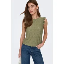 Only Onlsmilla S/L Frill Top Grün S