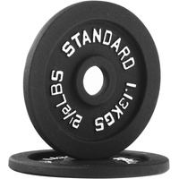 Signature Fitness Hantelscheibe aus Gusseisen für Krafttraining und Gewichtheben, 2,5 cm Center (Standard), 1,1 kg (2 Stück)