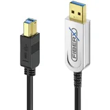 FIBERX USB-A auf USB-B 30 m Schwarz