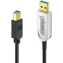 FIBERX USB-A auf USB-B 30 m Schwarz