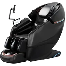 360Home Massagesessel 4D Kunstleder 76 x 116 x 155 cm Schwarz mit Heizfunktion