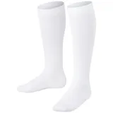 Falke Unisex Kinder Kniestrümpfe Family K Kh nachhaltige Baumwolle lang einfarbig 1 Paar, Weiß White 2000, 31-34 - 31-34