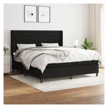 vidaXL Boxspringbett mit Matratze Schwarz 180x200 cm Stoff
