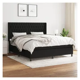 vidaXL Boxspringbett mit Matratze Schwarz 180x200 cm Stoff