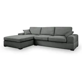 xonox Eckcouch Strukturstoff L-Form 3-Sitzer Grau