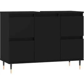 vidaXL Badezimmerschrank 80 x 60 cm Schwarz
