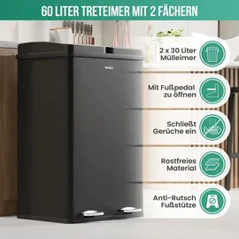 Avalo Mülleimer 60 l Schwarz