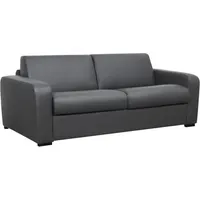 vente-unique - Schlafsofa mit Matratze 3-Sitzer - Matratze 22 cm - Leder - Grau - bevis