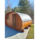 Gartensauna Outdoor Sauna Fass Sauna Hütte Oval 4x2,4 m Ruhe Raum Saunaofen