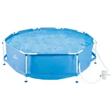 CRIVIT Metal-Frame-Pool, Ø 300 x H 76 cm, inkl. Filterpumpe max. 4.383 Liter