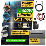 EPP.Solar® All In One 2000W Balkonkraftwerk mit Speicher Komplettset, 3,2 kWh ANKER SOLIX E1600 PRO Speicher für Balkonkraftwerk, Smart Meter (Mit Ziegeldach)