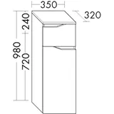 Burgbad Halbh.Schrank Sinea 3.0L.HGL 960x350x340 Anthrazit Hochglanz, UHZW035LF7358 UHZW035LF7358