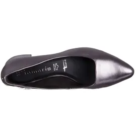 TAMARIS Damen Pumps Leder Blockabsatz bequem; Pewter, EU 37