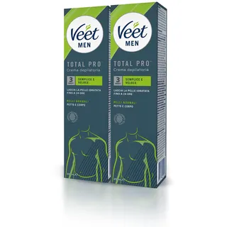 Veet Men Haarentfernungscreme für Herren, normale Haut, 200 ml, schnelle Wirkung, 2 Packungen