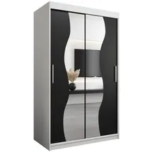 abiks möbel Schwebetürenschrank MADRYT 120 x 200 x 62 cm Schwarz/Weiß