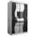 abiks möbel Schwebetürenschrank MADRYT 120 x 200 x 62 cm Schwarz/Weiß
