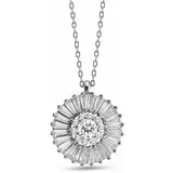 dKeniz Kette mit Anhänger Zirkonia Sun weiß / Silber